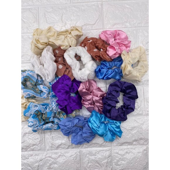 19pcs Assorted Hair Scrunchies Set Silk & Velvet Elastic Ponytail Holders Women - Picture 8 of 8
